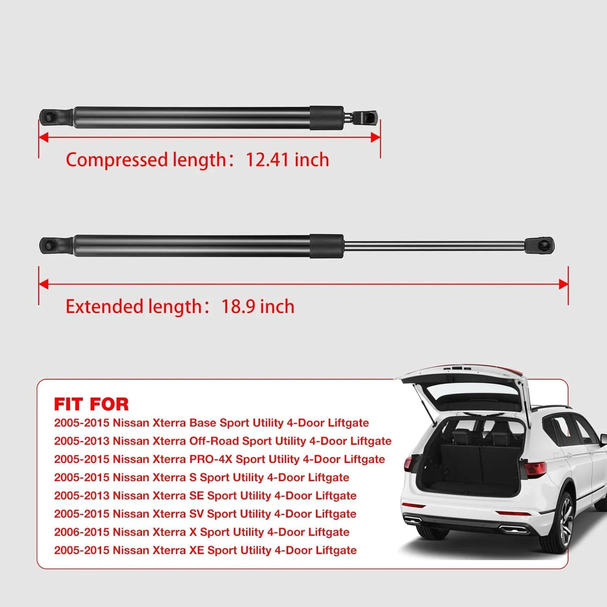 Sport Rear Lift Supports for Nissan Xterra (2005–2015) 2Pcs