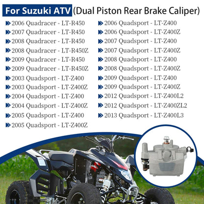 Dual Piston Rear Brake Caliper for Suzuki Quadracer 450 LTR450 (2006–2009)