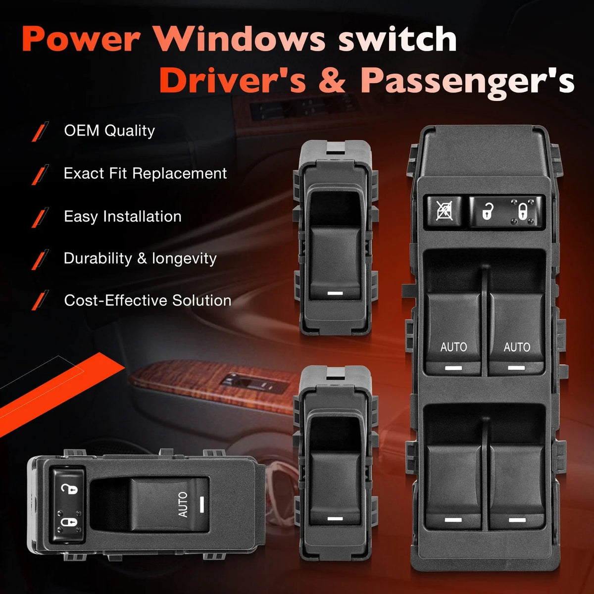Power Window Door Control Switch for Jeep Chrysler 200 300 Dodge Charger (2006–2014)