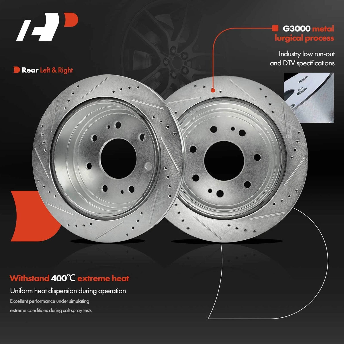 Rear Side Drilled Brake Rotor for Ford F-150, Lincoln Mark LT (2004–2011)