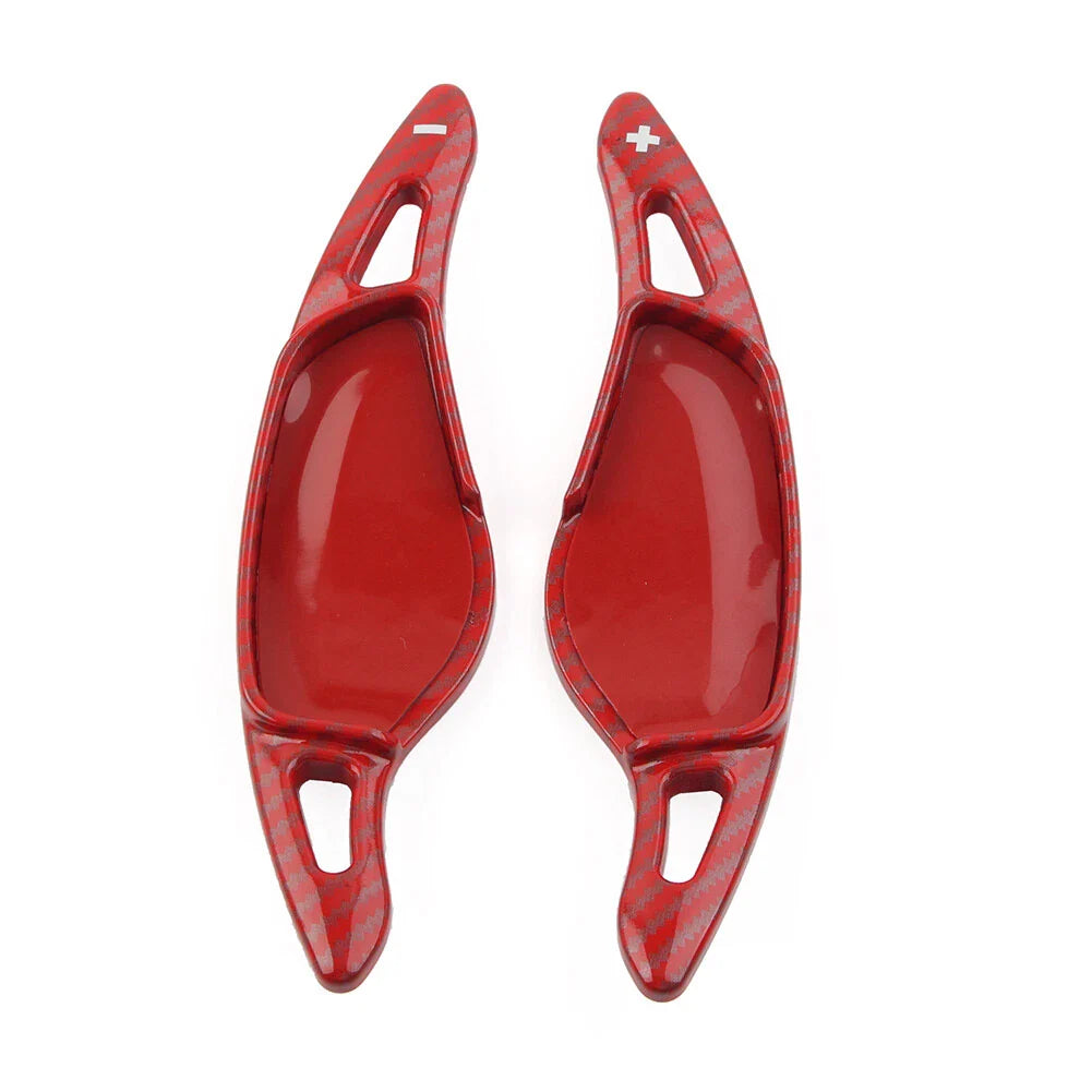 Carbon Fiber Red Steering Wheel Paddle Shifter Extensions for BMW 3/5/6/7/8 Series