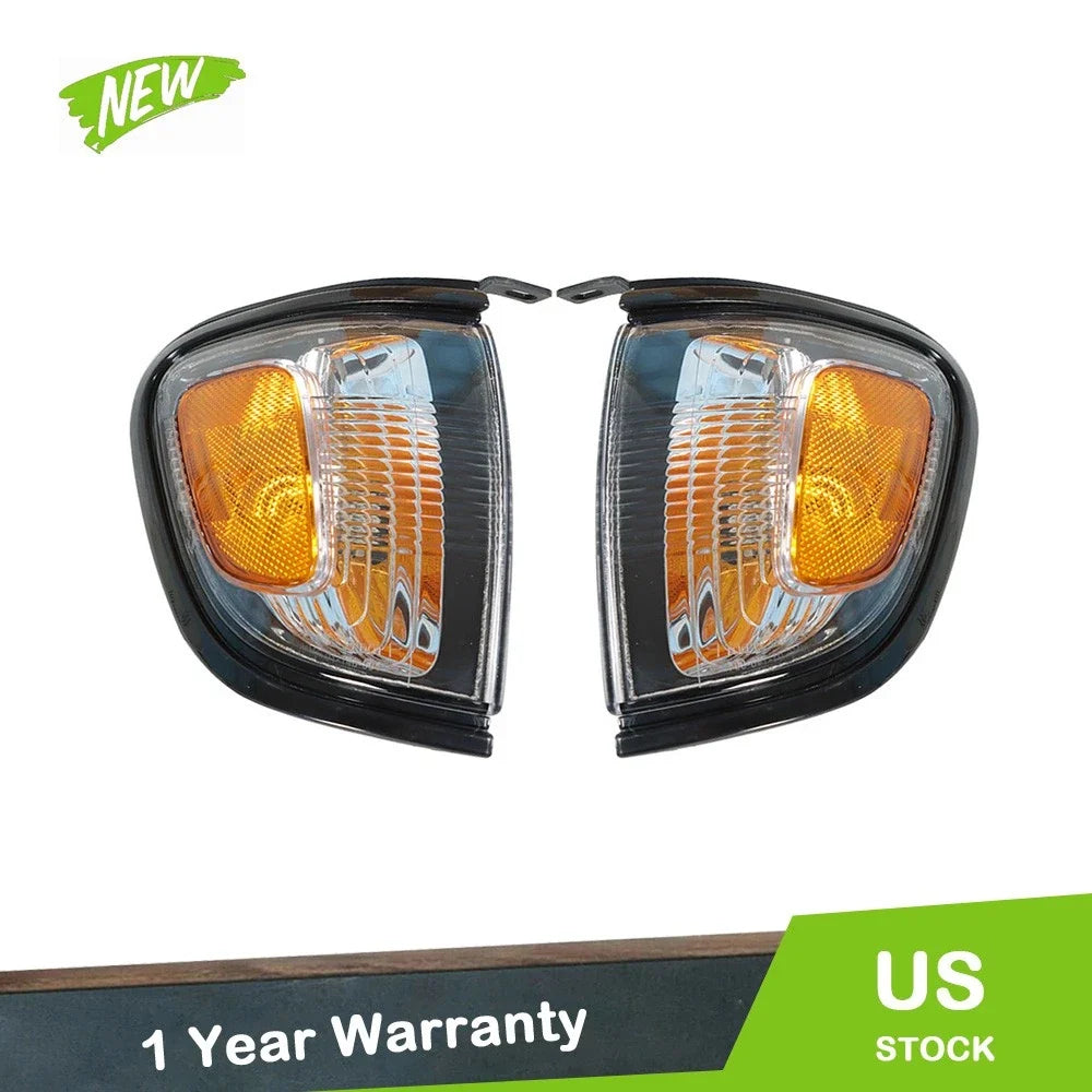 Set of 2 Corner Lights for Toyota Tacoma (2001–2004) w/ Chrome Trim & Bulbs