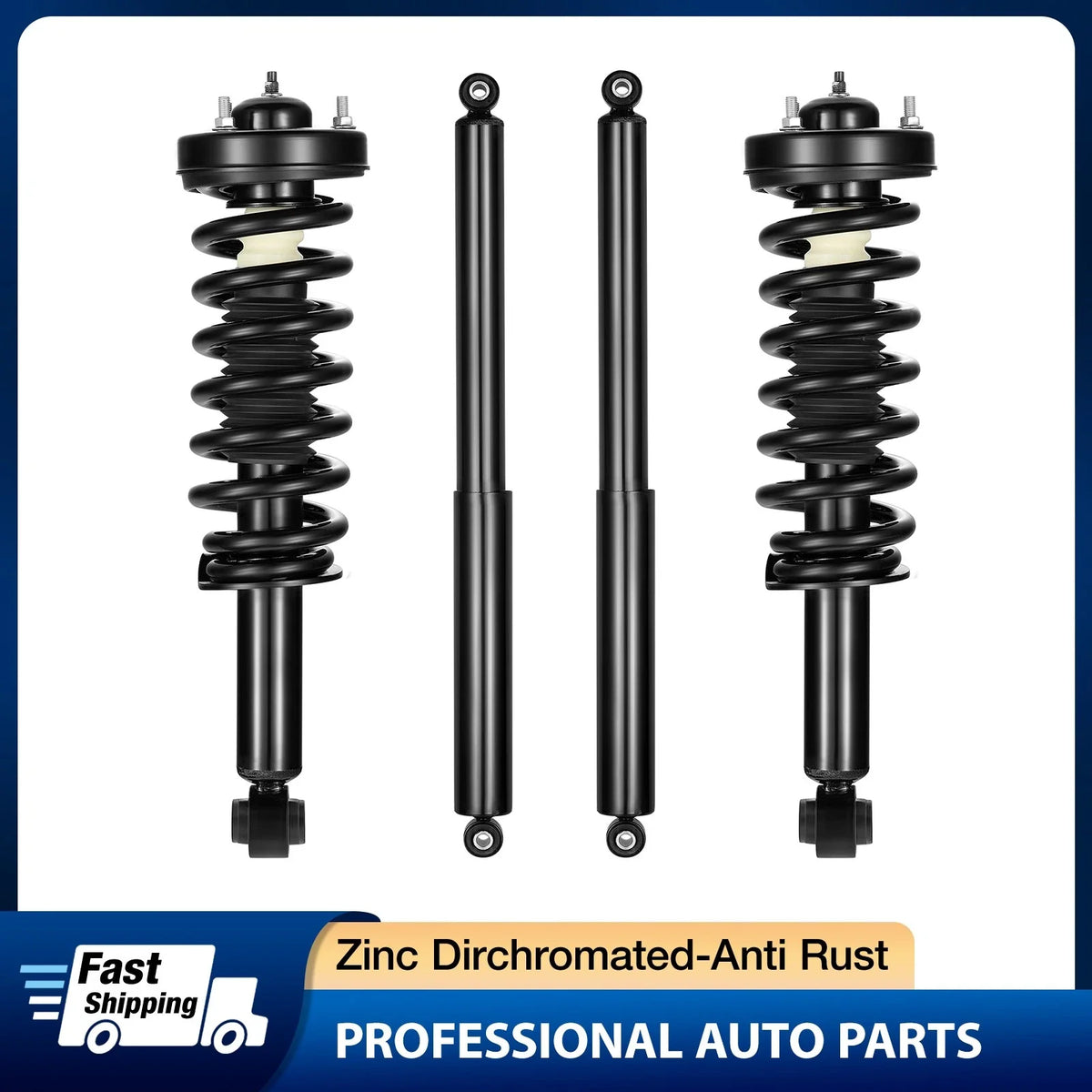 Front & Rear Gas Shocks Strut Assembly for 2009–2013 Ford F-150 4WD (4pcs)