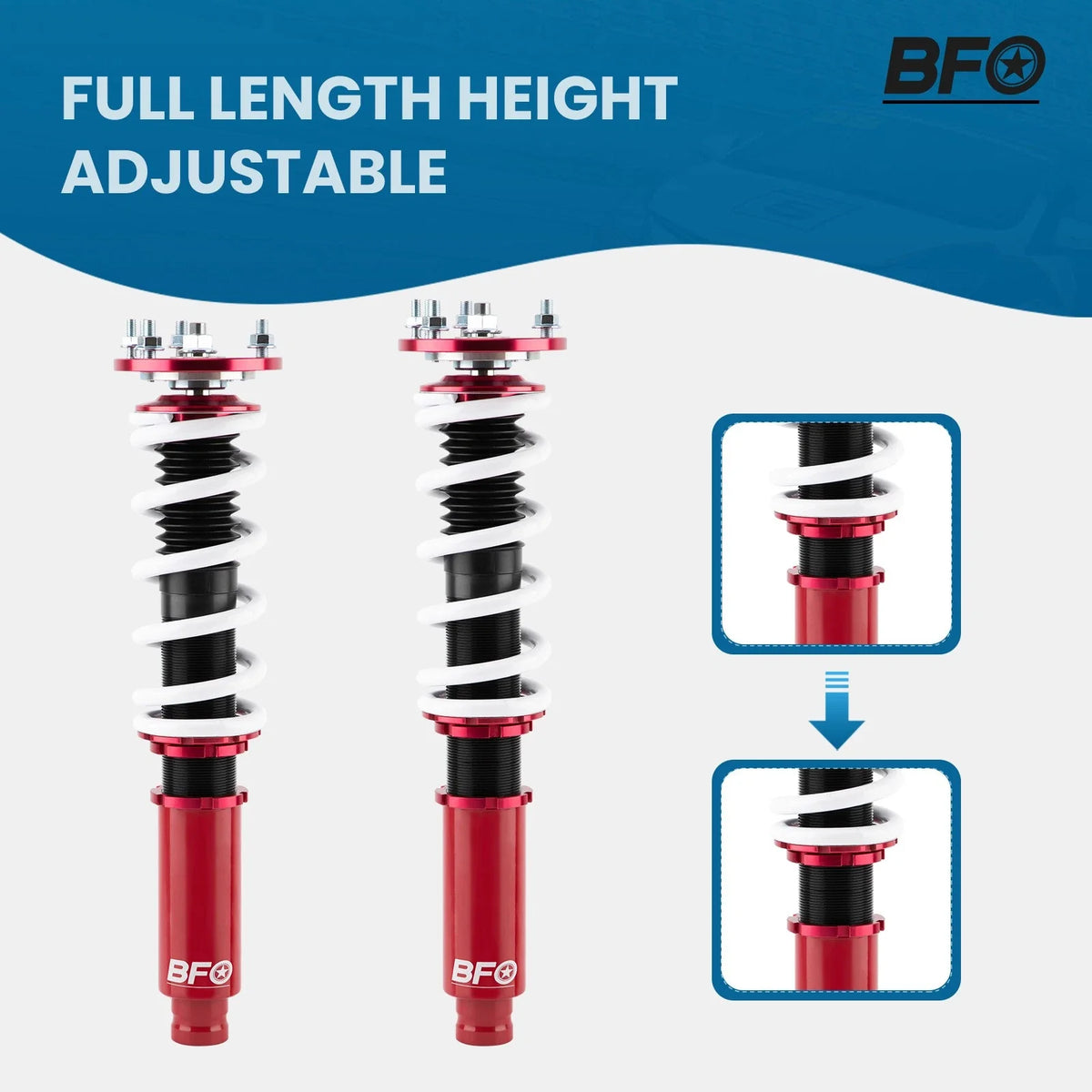 BFO Racing Coilovers Suspension Lowering Kit for Honda Accord (2003–2007)
