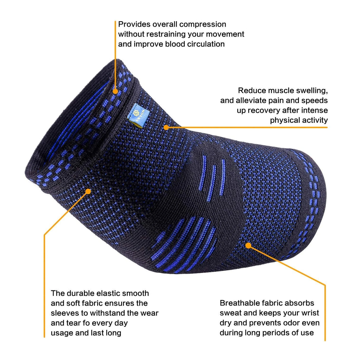 2X Elbow Brace Straps for Professional Use (Large, Blue)