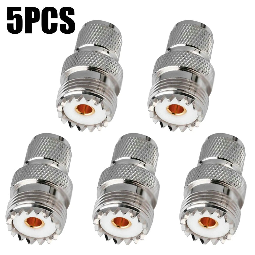 5 PC Mini UHF Male to UHF SO-239 Female RF Connector Adapter