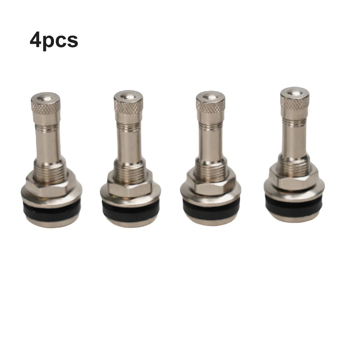 Chrome Metal Tubeless Bolt-On Valve Stem 4 x for Tires
