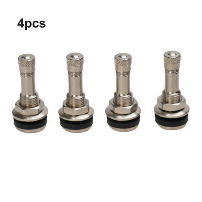 Chrome Metal Tubeless Bolt-On Valve Stem 4 x for Tires