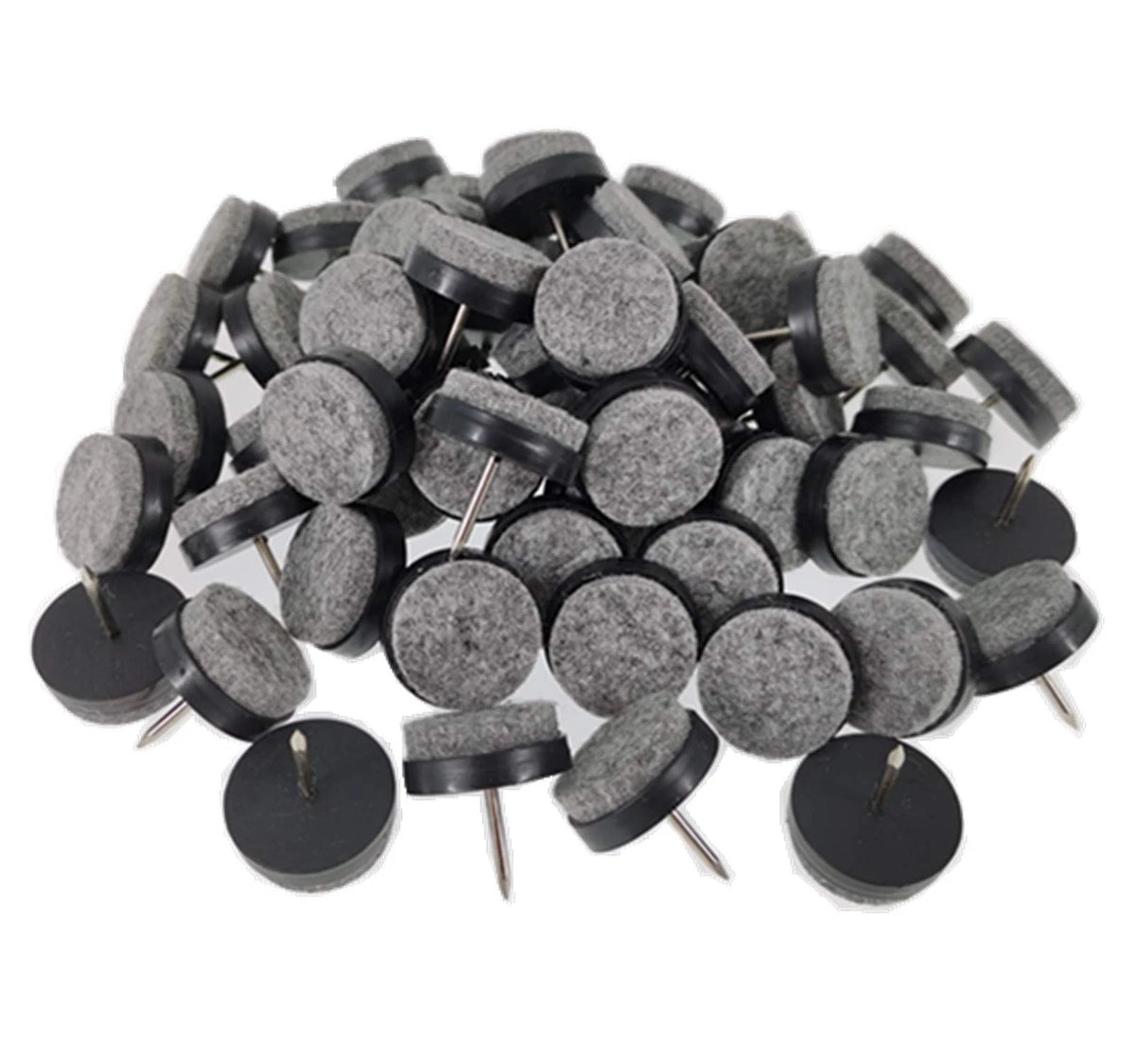 40pcs Furniture Felt Pad Heavy Duty Nail-on 18mm Black