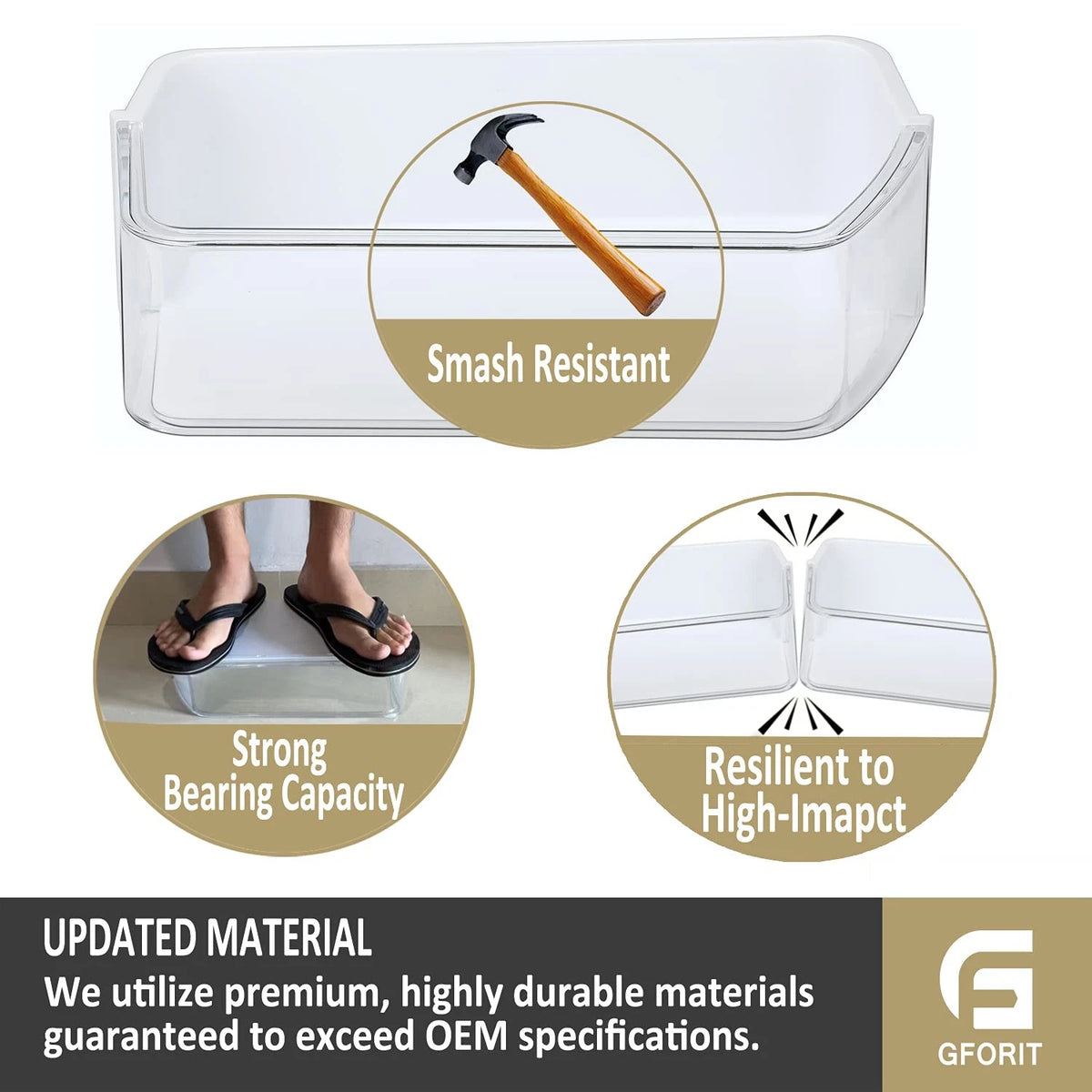 Right Side Refrigerator Door Shelf Bin for Samsung Fridge (7.87in)