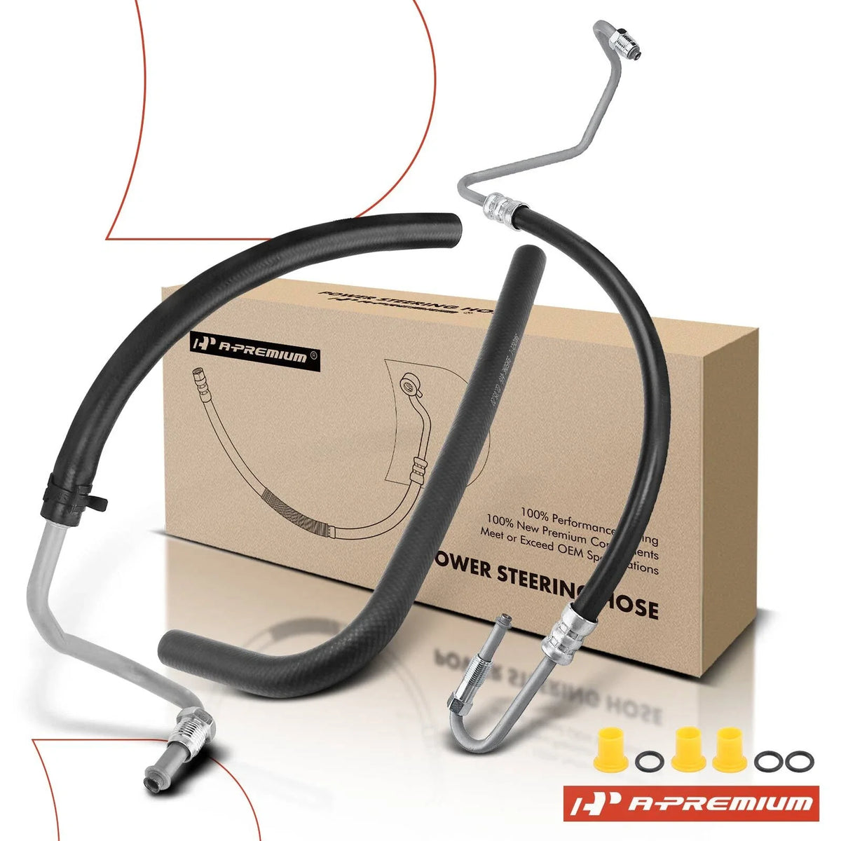 3X Power Steering Pressure, Return & Reservoir Hose for Jeep Wrangler (2007–2018)