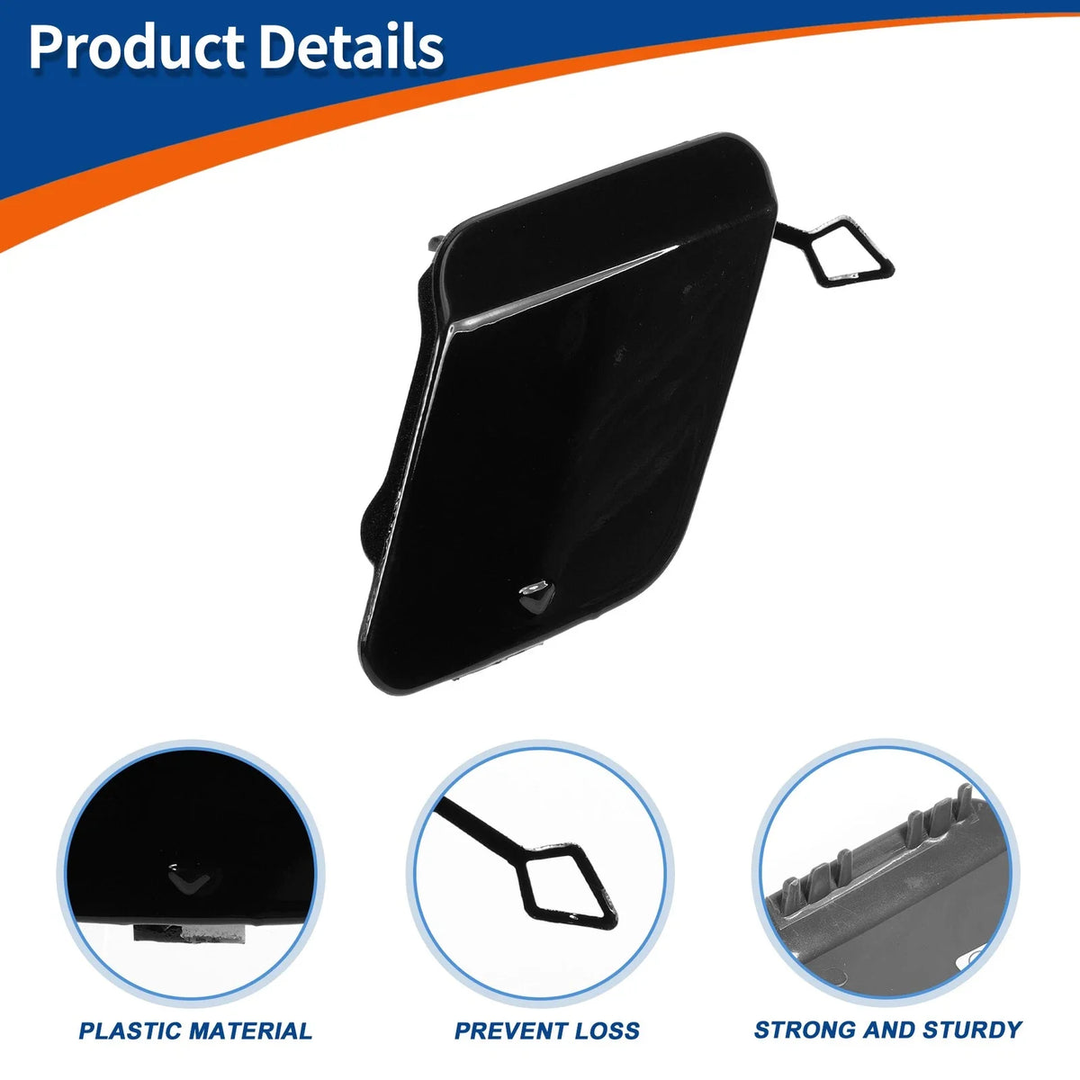 Rear Tow Hook Cover for BMW 1 Series F20 F21 (2012–2019) No. 51120038888 Black