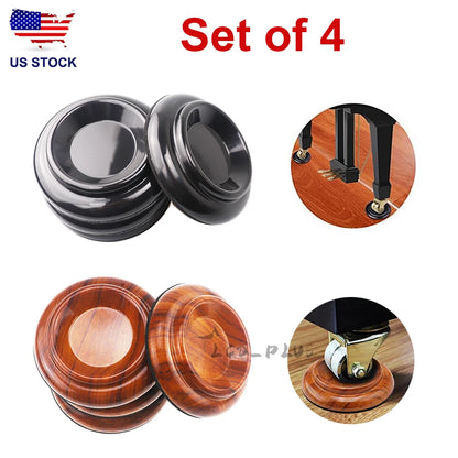 Set of 4 Non-slip Piano Caster Cups for Floor Protection - 4"