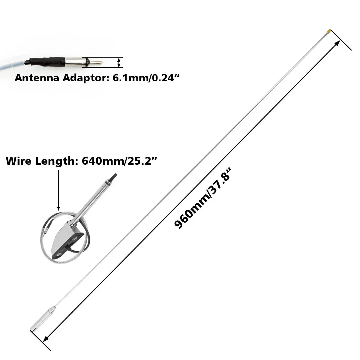 2X Antenna Kit Folding Mount for Honda Goldwing GL1800 GL1500 (2001–2017)