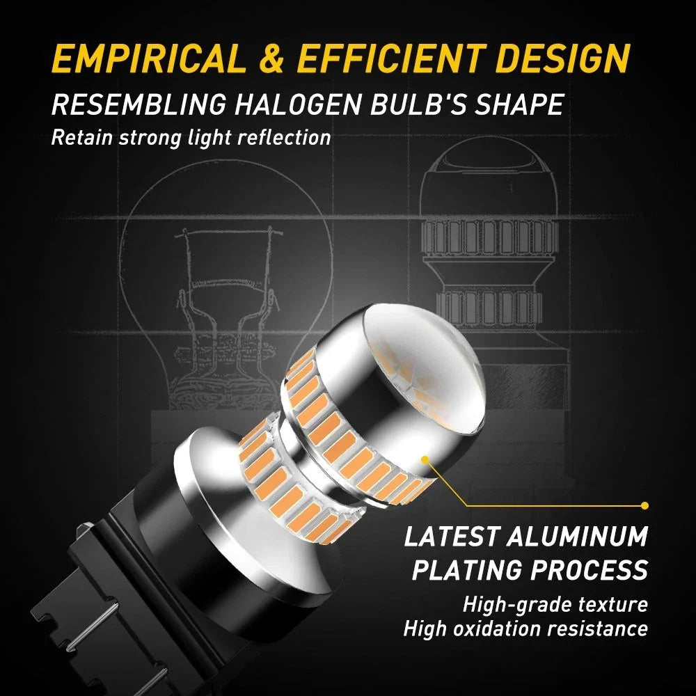 Set of 2 AUXITO Amber 3000K 3157 LED Turn Signal Bulbs for