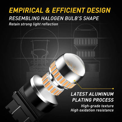Set of 2 AUXITO Amber 3000K 3157 LED Turn Signal Bulbs for