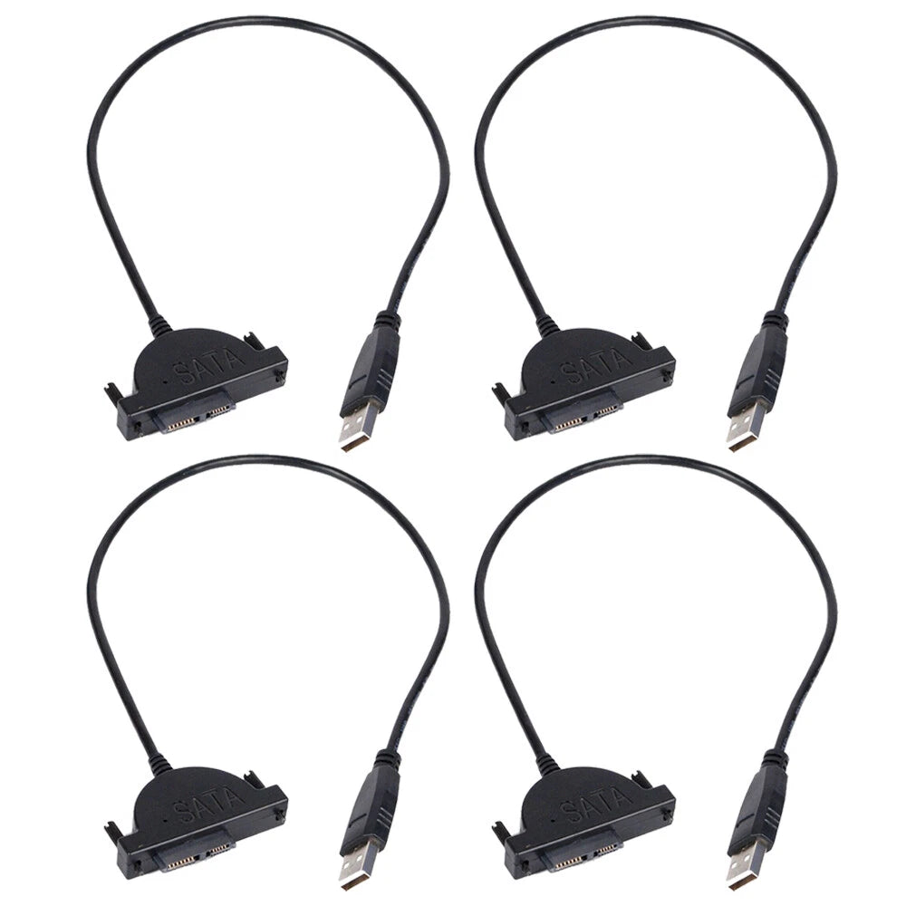2X USB 2.0 to Mini SATA 7+6 13Pin Adapter Cable for Laptop CD/DVD ROM Drive