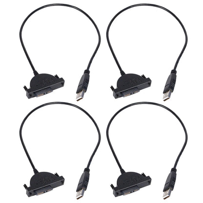 2X USB 2.0 to Mini SATA 7+6 13Pin Adapter Cable for Laptop CD/DVD ROM Drive