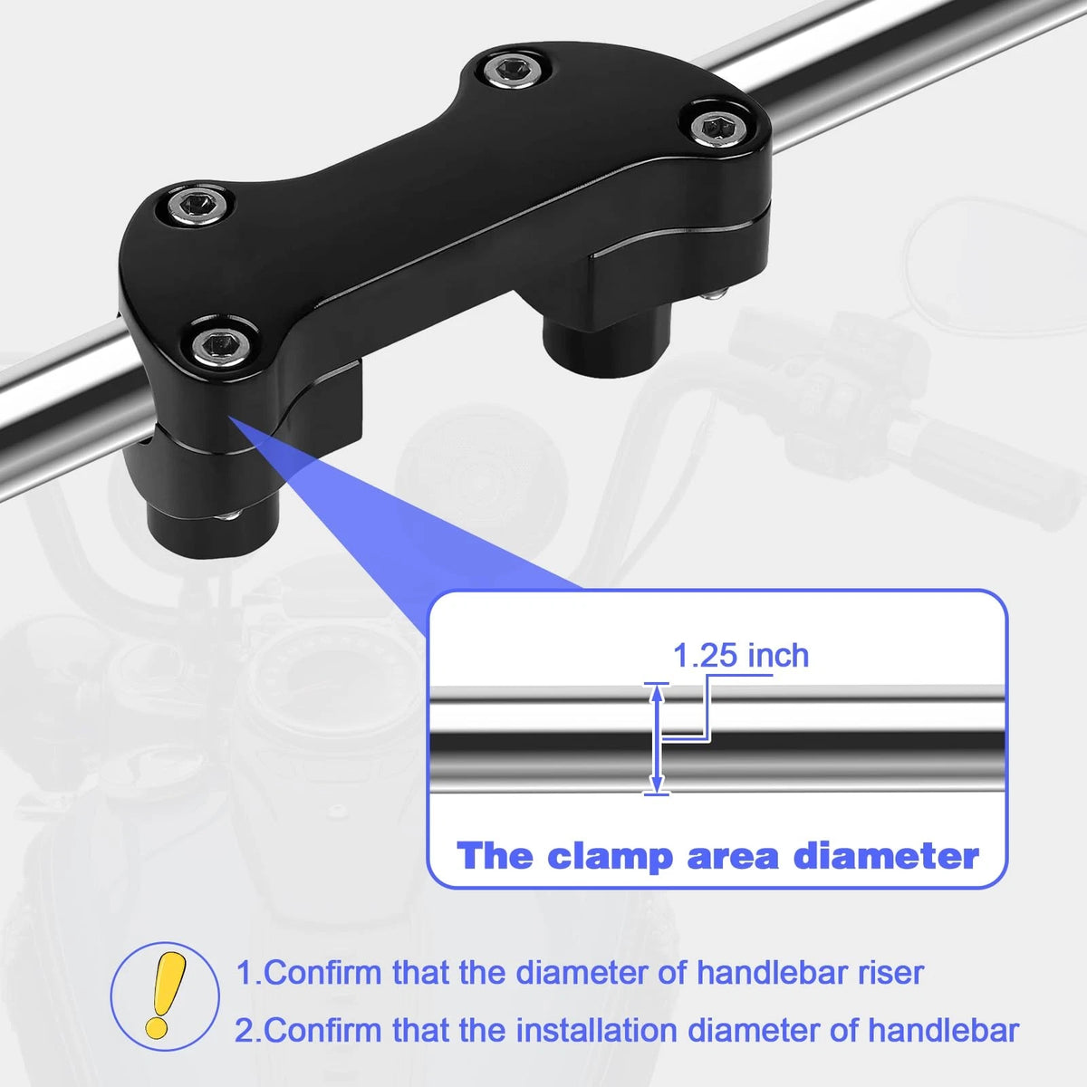 1.5" Handlebar Riser Clamp Kit for Harley Sportster Dyna Touring