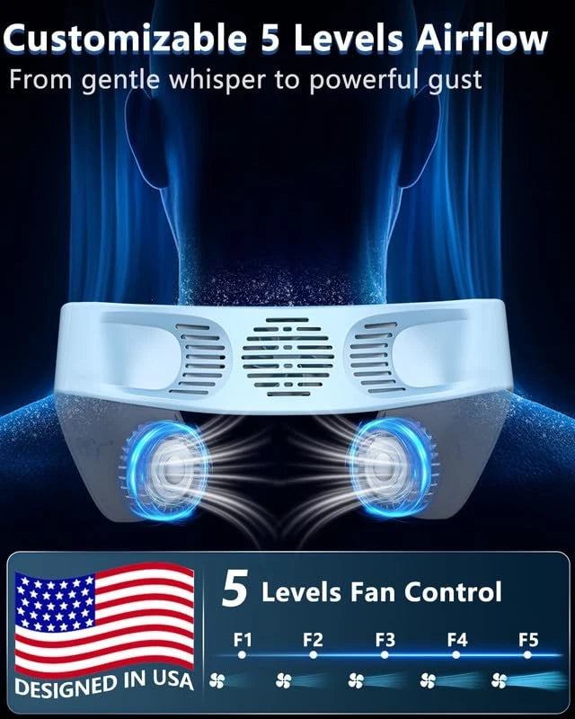 Portable Neck Fan for Personal Cooling (No Specific Part Numbers)