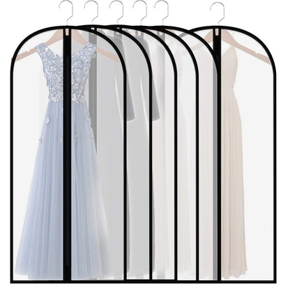 Set of 6 Extra Long Clear Garment Bags 60in for Dresses
