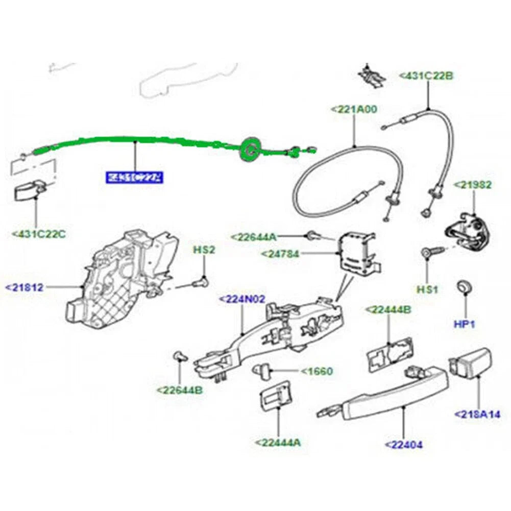 Front Door Internal Control Cable for Land Rover Freelander 2 (2008–2015) LR019819