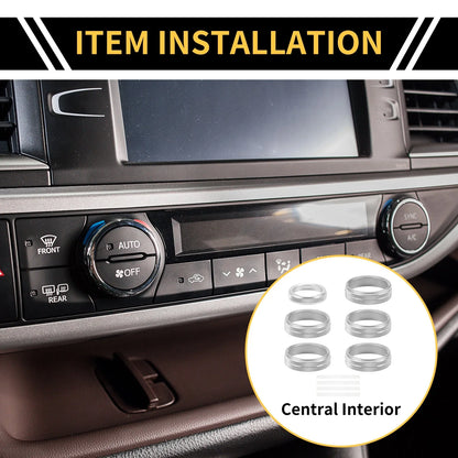 Air Conditioner Switch Knob Cover Ring for Ford F-150 (2015–2023) Silver Tone