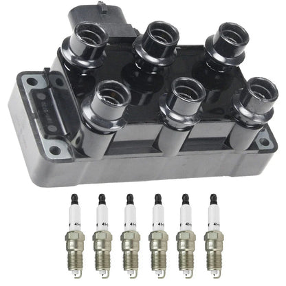 Set of 6 Ignition Coils + Iridium Spark Plugs for Ford Explorer Ranger Taurus V6