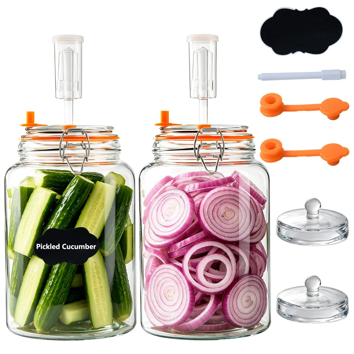2 Pack 1 Gallon Glass Fermentation Jars for Home Brewing (No Year Range)