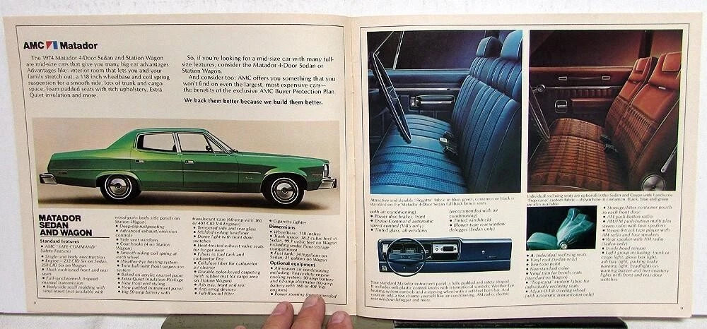 Sales Brochure for AMC Matador Gremlin Hornet Javelin AMX Ambassador (1974)