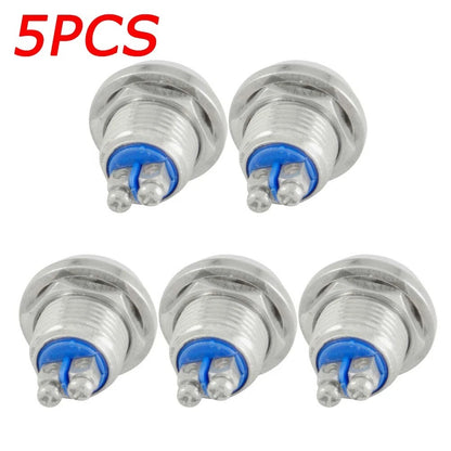 Set of 5 Stainless Steel Boat Horn Momentary Push Button Starter Switches
