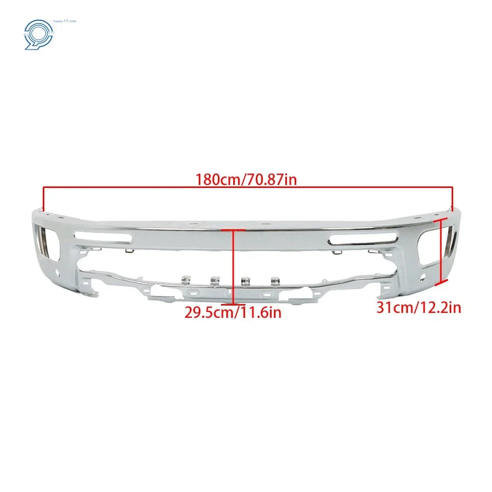 Chrome Front Bumper with Sensor Holes FO1002438 for Ford Ranger (2019–2023)