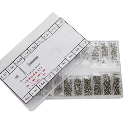 Set of 18 Stainless Steel Mini Screws for Watch Back Case or Eyeglasses