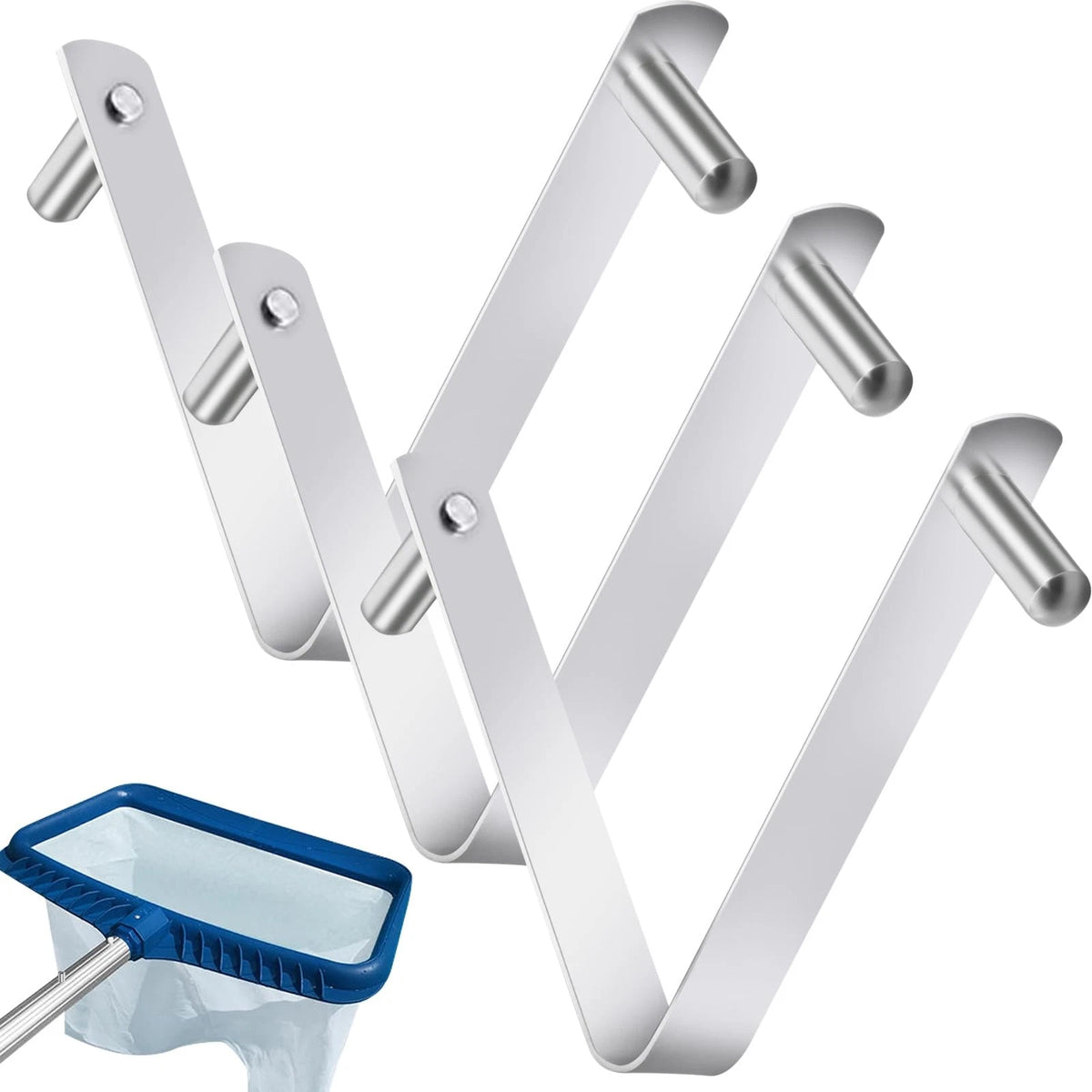 3X V-Shaped Pool Brush Clips for Universal Use