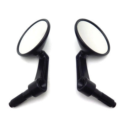 1 Pair Black Round Bar End Rearview Side Mirror for Cafe Racer