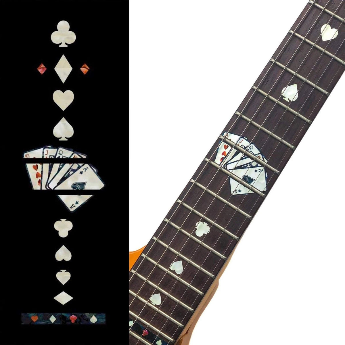 Inlay Sticker Fret Markers for Guitars - Playing Cards - White Pearl