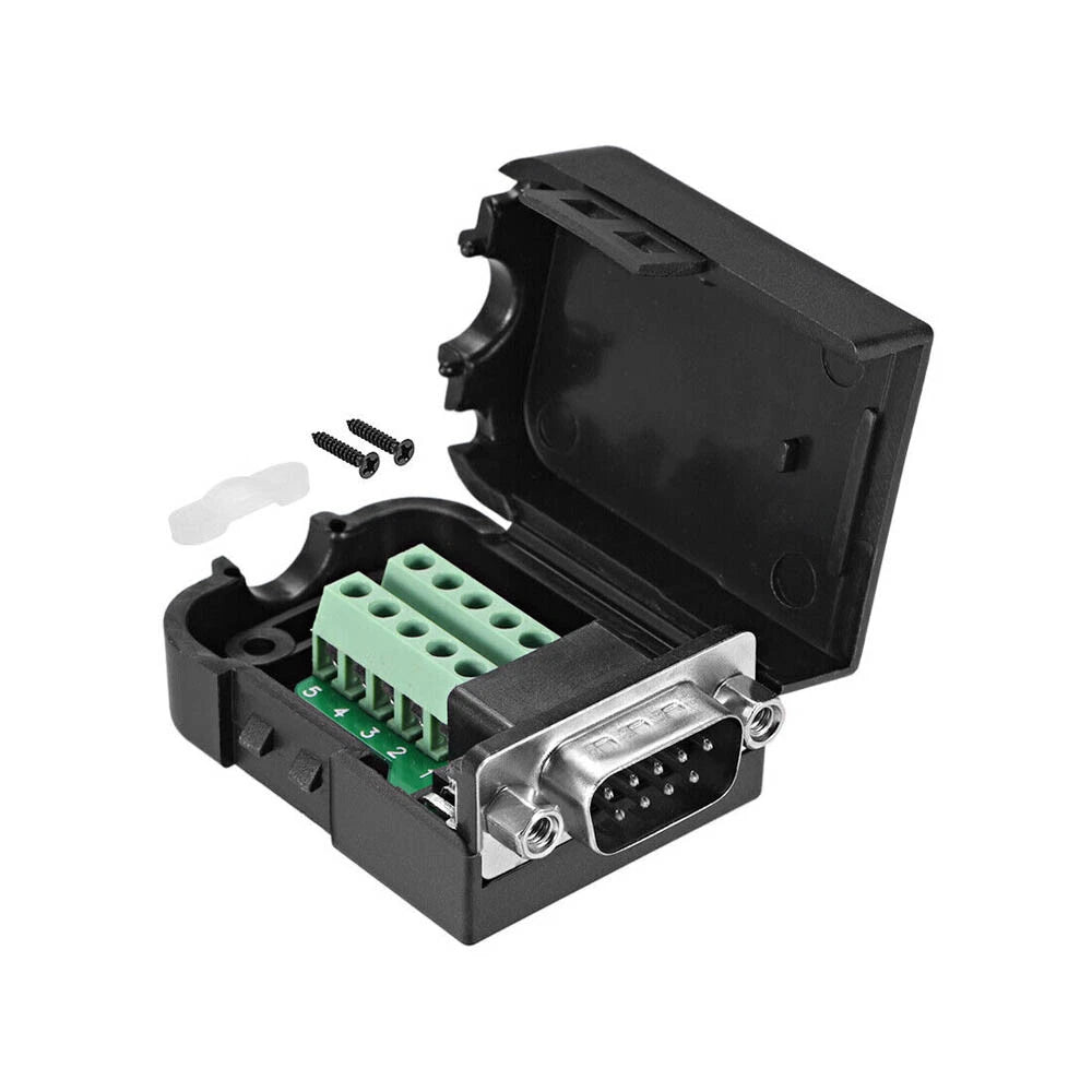 10Pcs D-SUB DB9 Male 9Pin Plug Breakout Terminals Screw Type Connector