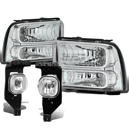 Chrome Clear Headlight + Turn Signal Lamp + OE Bumper Fog Light for Super Duty (2005–2007)