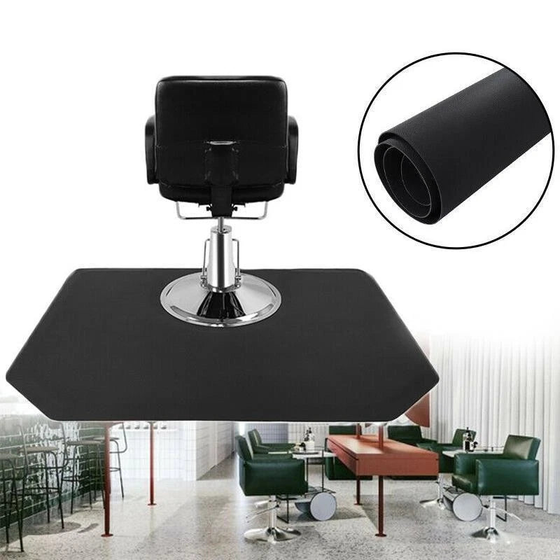 Anti-Fatigue Salon Mat for Barber Shop (4' x 5' x 1/2") - Black Hexagon