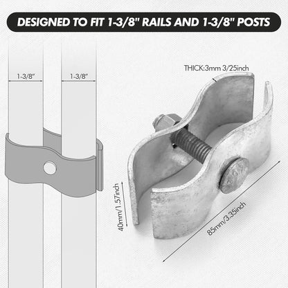 24-Pack of 1-3/8" Chain Link Fence Clamps for Dog Kennels