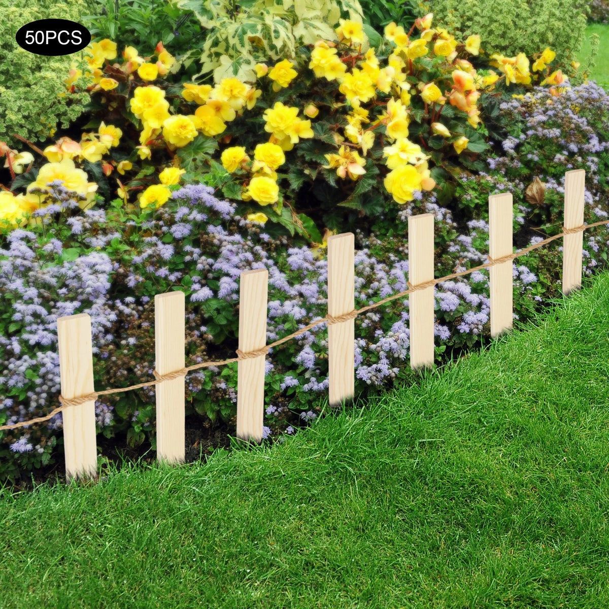 50PCS Wooden Garden Stake for Fence Post and Flowerbeds