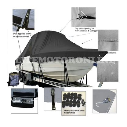 Boat Cover for Sea Chaser 2100 CC (Black)