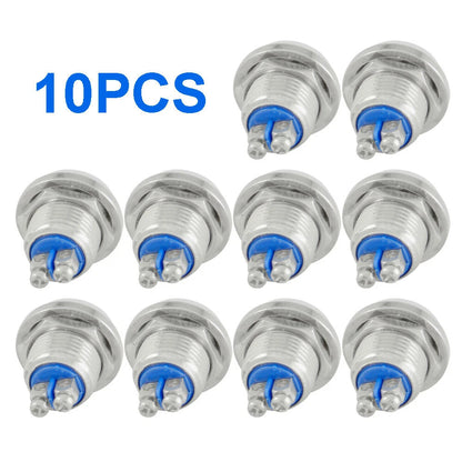 Set of 5 Stainless Steel Boat Horn Momentary Push Button Starter Switches