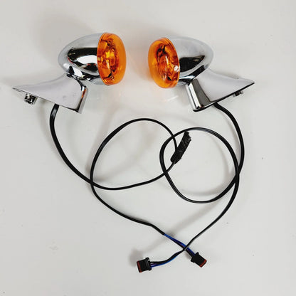 Chrome Bullet LED Amber Turn Signals for Harley-Davidson Road Glide (2015–2023)