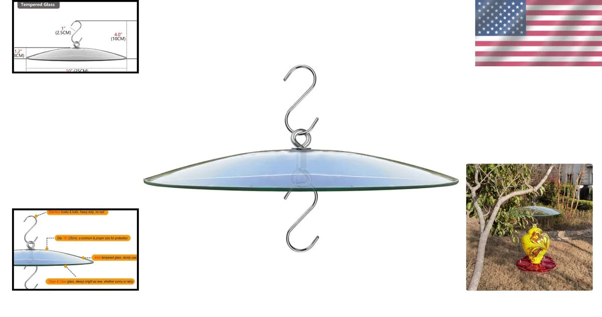 10-Inch Clear Protective Dome for Bird Feeders - Rust Resistant