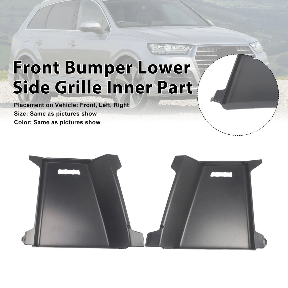 2X Front Bumper Grille Inner for Audi Q7 S-Line (2016–2019) 4M0807151B, 4M0 807 152 B