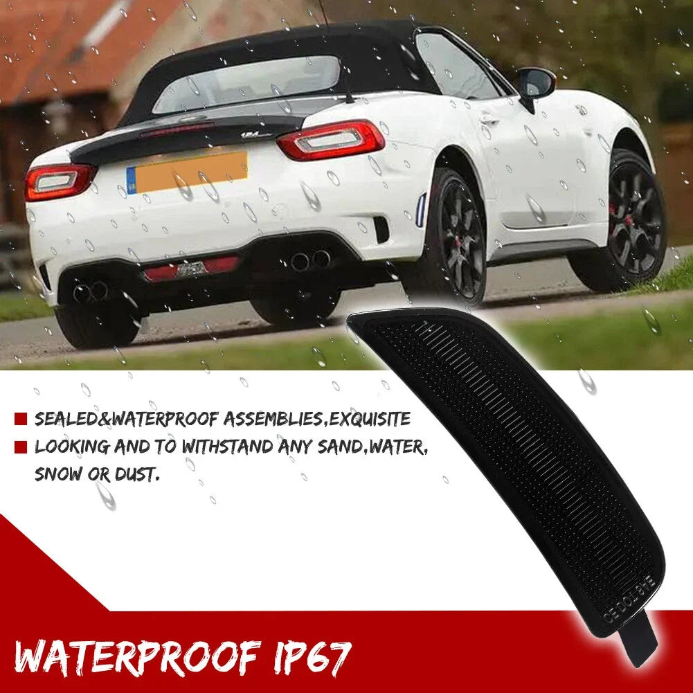 2X Smoke Lens White LED Rear Side Marker Lights for Mazda MX-5 Miata (2016–2023)