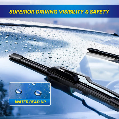 Set of 2 Silicone Windshield Wipers for 2024-2021 (22"+22")