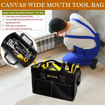 12 Inch Tool Bag for Men, Multi Pocket Canvas Tool Box