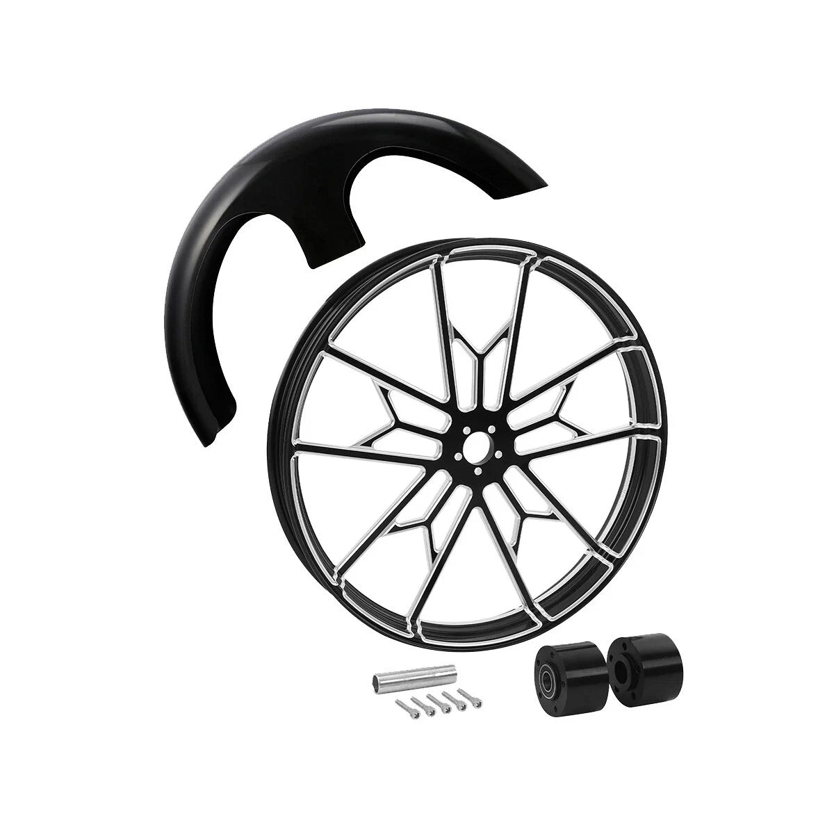 30" Front Fender & Wheel Rim Dual Hub for Harley Touring Electra Glide (2008–2025)
